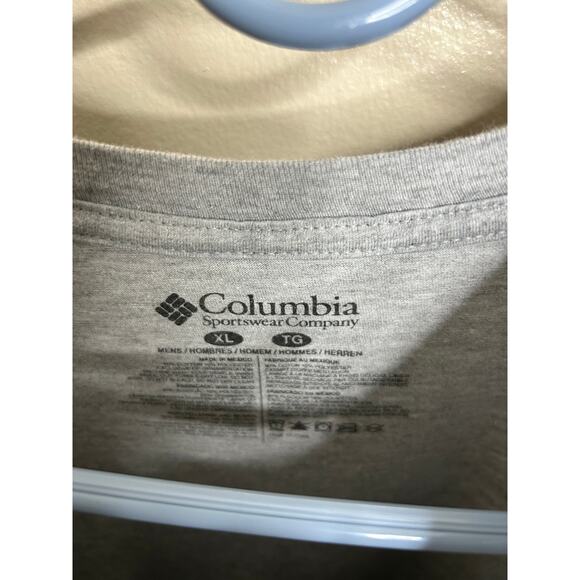 Mens XL Columbia Sportswear Company Sun And Clouds Graphic Tee Gray Logo T-Shirt - Picture 4 of 4